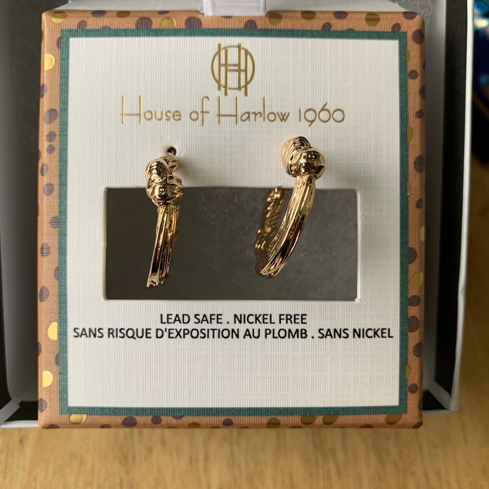 Harlow Gold Textured Hoop Earrings